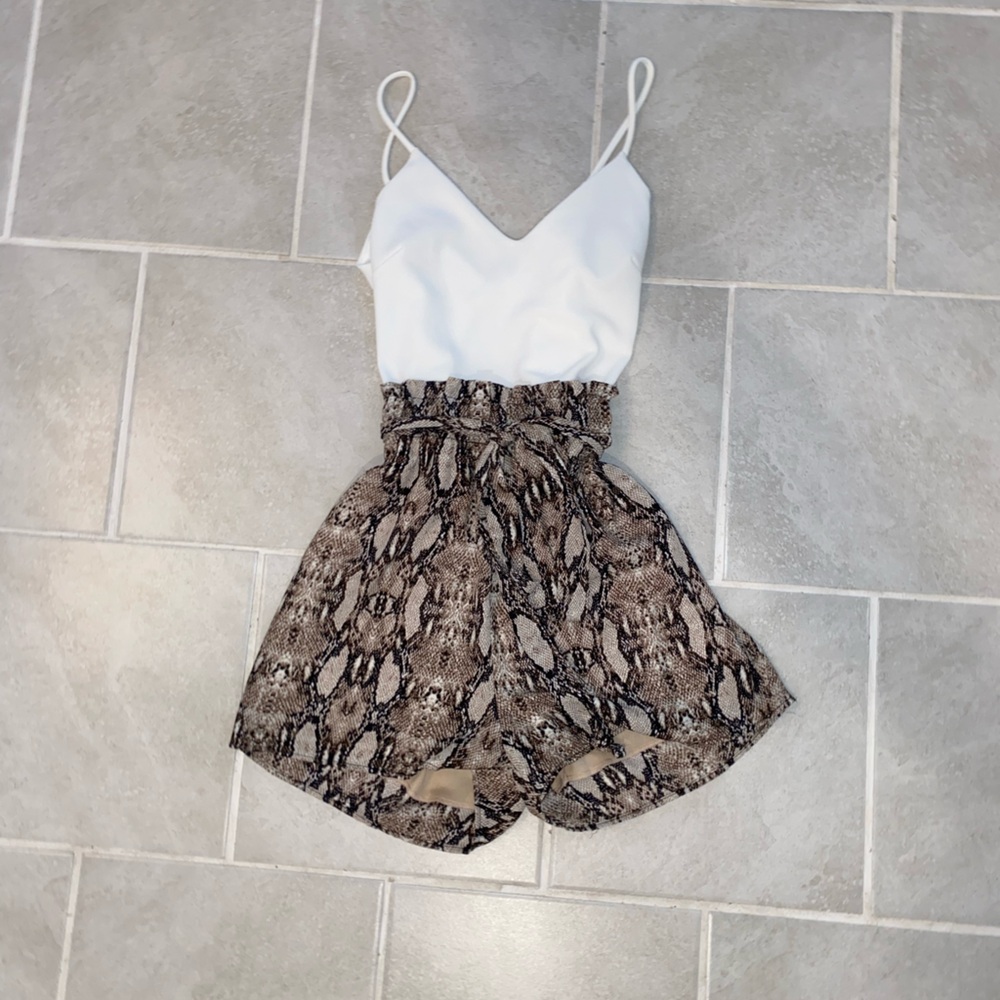 Romper Snake pattern Off White/Brown